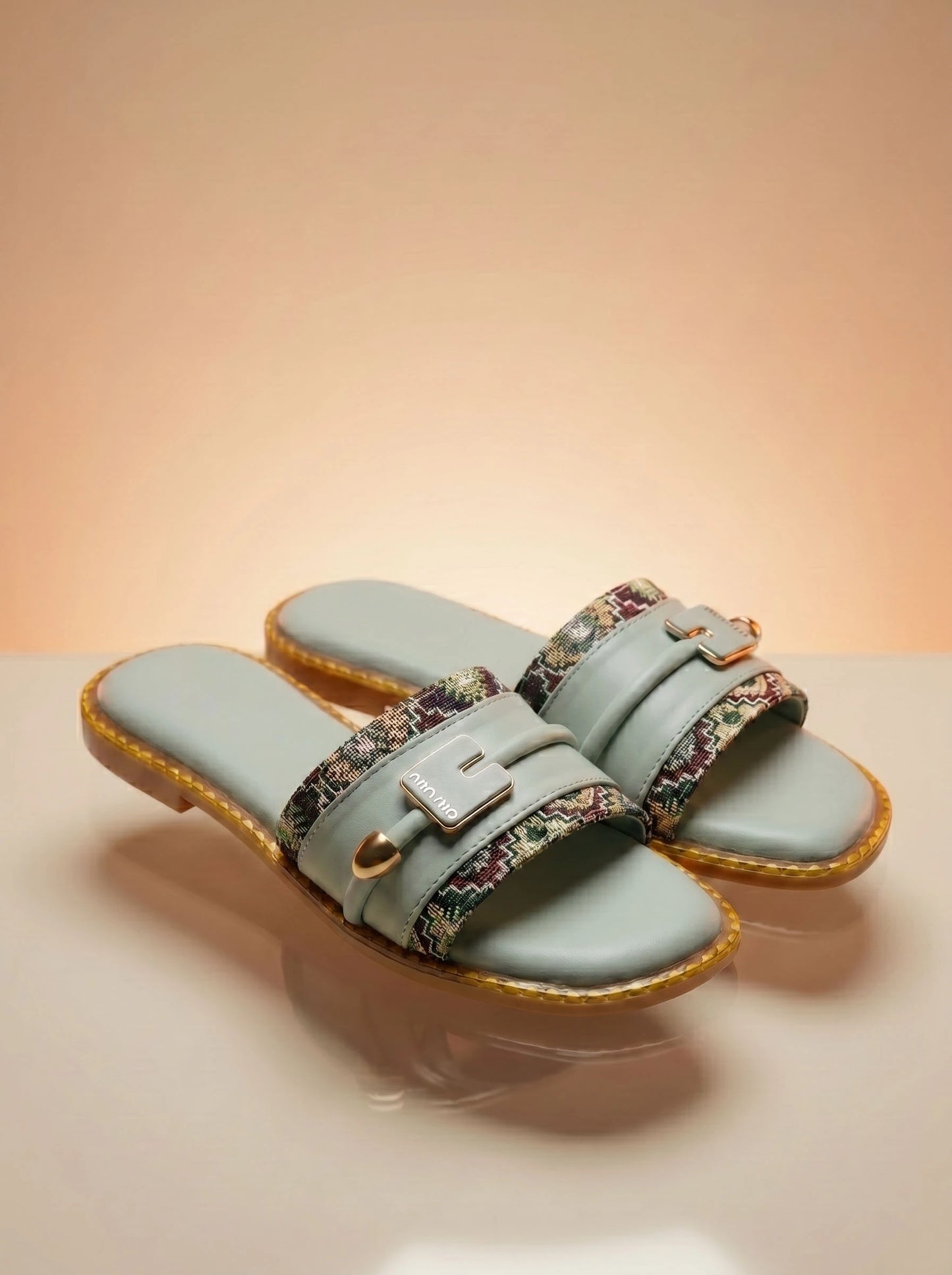UrbanMela Elegant Beige Buckle Comfort Flats for Women